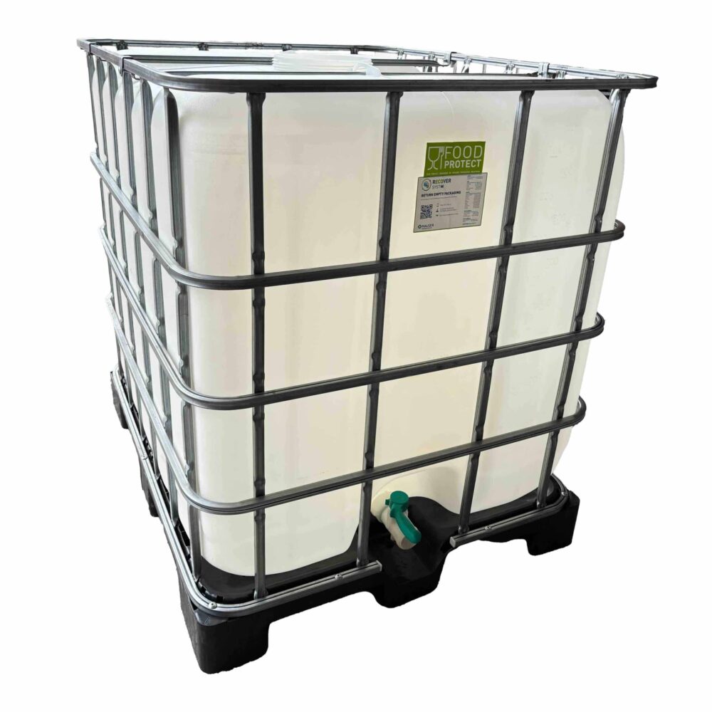 IBC-Wassertank 1.000 L – gereinigt mit Auslaufhahn